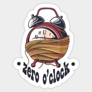 Zero O Clock Time Clock Sticker